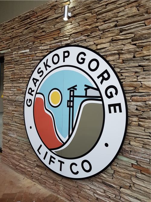 Custom cut-out sign for Graskop Gorge Lift Co